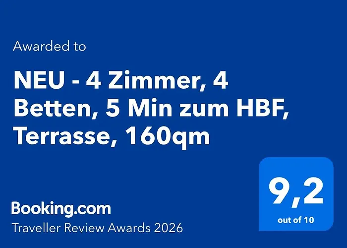 Neu - 4 Zimmer, 4 Betten, 5 Min Zum Hbf, Terrasse, 160qm 奥格斯堡